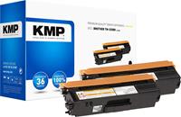 KMP Toner set van 2 vervangt Brother TN-325BK Compatibel Zwart 4000 bladzijden