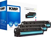 KMP Toner multipack vervangt HP 125A, CB541A, CB542A, CB543A Compatibel Cyaan, Magenta, Geel 1400 bladzijden