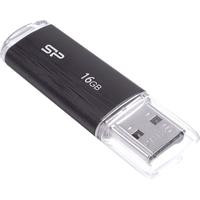 siliconpower USB-Stick 16GB USB2.0 Plastic Black (SP016GBUF2U02V1K) - Silicon Power