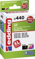 Edding Inkt combipack vervangt HP 301, 301XL Compatibel Combipack Zwart, Cyaan, Magenta, Geel EDD-440 EDD-440
