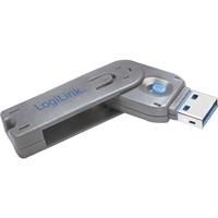 LogiLink USB PORT LOCK, 1 KEY USB-poortslot Zilver, Blauw Incl. 1 sleutel