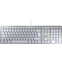 JK-1600FR-1 CHERRY KC 6000 Slim keyboard USB AZERTY French Silver, White