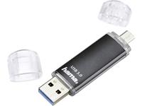 Hama Laeta Twin, 64GB. Capaciteit: 64 GB, Aansluiting: USB Type-A / Micro-USB, USB-versie: 3.2 Gen 1 (3.1 Gen 1). Vormfactor: Dop, Kleur van het product: Zwart