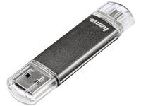Hama Laeta Twin 64GB USB 2.0 64GB USB 2.0/Micro-USB Grijs USB flash drive