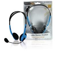 BasicXL Headset On-Ear 2x 3.5 mm Ingebouwde Microfoon Blauw
