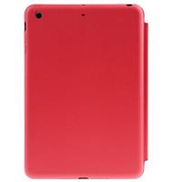 huismerk 3-vouw Naturally Treated lederen Smart hoesje met slaap / wekker functie & houder voor iPad mini 1 / 2 / 3 (rood)