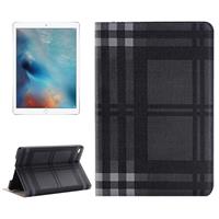 huismerk iPad Pro 12.9 inch horizontaal Raster patroon PU leren Flip Hoesje met houder en opbergruimte voor pinpassen & geld (donker bruin)