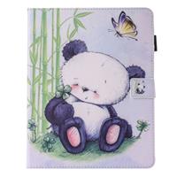 Voor iPad mini 4 / 3 / 2 / 1 schilderij Panda patroon horizontaal flip lederen draagtas met houder & portemonnee & Card Slots & stylushouder