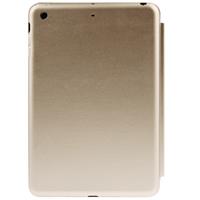 huismerk 3-vouw Naturally Treated lederen Smart hoesje met slaap / wekker functie & houder voor iPad Air (goud)