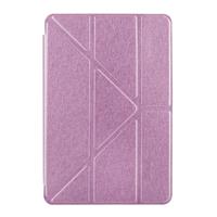 huismerk Transformatoren stijl Silk textuur horizontale Flip effen kleur lederen draagtas met houder voor iPad mini 4(Pink)