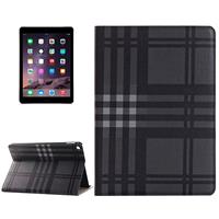 huismerk Plaid structuur lederen hoesje met houder & opbergruimte voor pinpassen & Money Pocket voor iPad Air 2(zwart)