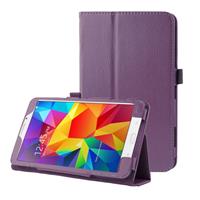 Litchi Texture Flip Leather Case with Holder for Samsung Galaxy Tab 4 8.0 / T330(Purple)