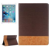 huismerk Kruis structuurhorizontaal Flip lederen hoesje met houder & opbergruimte voor pinpassen & portemonnee voor iPad Pro 9.7 inch(donker blauw)