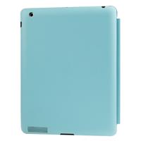 apple 4-folding Slim Smart Cover Leather Case with Holder & Sleep / Wake-up Function for iPad 4 / New iPad (iPad 3) / iPad 2(Blue)