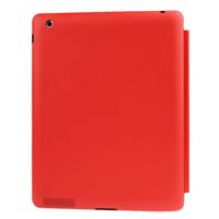 huismerk hoge kwaliteit 4-vouw slanke Smart Cover lederen hoesje voor iPad 4 / nieuwe iPad (iPad 3) / iPad 2 (rood)