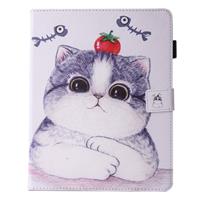 huismerk For iPad 4 / 3 / 2 Painting Tomato and Cat Pattern Horizontal Flip Leather Case with Holder & Wallet & Card Slots & Pen Slot