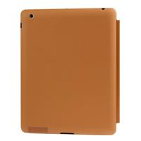 huismerk 4-vouwen slanke Smart Cover lederen draagtas met houder & slaap / Wake-up functie voor iPad 4 / nieuwe iPad (iPad 3) / iPad 2(Brown)