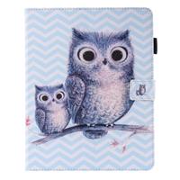 huismerk For iPad 4 / 3 / 2 Painting Wave Owl Pattern Horizontal Flip Leather Case with Holder & Wallet & Card Slots & Pen Slot