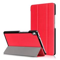 CasualCases 3-Vouw stand flip hoes Lenovo Tab 4 8 Plus rood