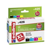 Edding Inktcartridge vervangt HP 932XL, 933XL Compatibel Combipack Zwart, Cyaan, Magenta, Geel 18-426