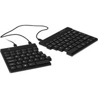r-gotools Split USB Tastatur Französisch, AZERTY Schwarz Flexibel, Ergonomisch