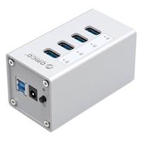 Orico USB hub met 4 poorten - USB3.0 - externe 12V voeding / aluminium - 1 meter
