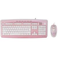 G-Cube Mad for Plaid - Pink - X-Slim Multimedia Keyboard & Mouse Desktop Set