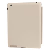 huismerk hoge kwaliteit 4-vouw slanke Smart Cover lederen hoesje voor iPad 4 / nieuwe iPad (iPad 3) / iPad 2 wit