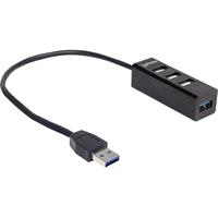 manhattan 4 Port USB 3.0-, USB 2.0-Kombi-Hub Schwarz