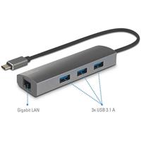 Renkforce Netwerkadapter/Hub USB-C USB 3.1, LAN (10/100/1000 MBit/s), USB 3.0 1 Gbit/s