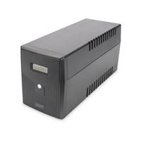Digitus DN-170074. UPS-topologie: Line-interactive, Output power capacity: 0,6 kVA, Uitgangsvermogen: 600 W. Stekker: Type F, Aantal AC uitgangen: 4 AC-uitgang(en), USB-poorttype: USB Type-B. Batterij