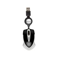 verbatim Go Mini USB Maus Optisch mit Kabelroller Schwarz, Metallic