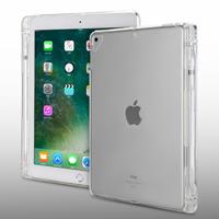 huismerk Transparante TPU afgestoken rand zachte back cover beschermhoes voor iPad Pro 10.5 inch met Pen Slots(Transparent)