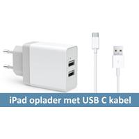 IPadspullekes.nl Oplader met Lightning kabel (iPad 2017/2018, 2019/2020 10.2 , Pro 9.7/10.5, 12.9 (2015/2017), Air 1/2)
