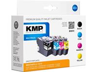 KMP Inkt combipack vervangt Brother LC-3219XL Compatibel Zwart, Cyaan, Magenta, Geel B58VX 1537,4005