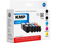 KMP Inkt combipack vervangt Canon PGI-580 XXL, CLI-581 XXL Compatibel Zwart, Foto zwart, Cyaan, Magenta, Geel C116V 1576,0255