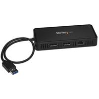 StarTech.com USB to Dual DisplayPort Mini Docking Station - Dual 4K 60Hz - GbE - USB 3.0 - dockingstation