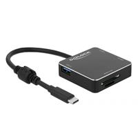 Delock 3 Port USB 3.1 Gen 1 Hub mit USB Type-C und SD + MicroSD Slot, USB-Hub