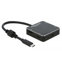 Delock 3 Port USB Hub und HDMI Ausgang mit USB Type-CâÂ„¢ Anschluss und