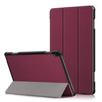 Lunso 3-Vouw sleepcover hoes - Lenovo Tab P10 - Bordeaux Rood