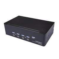 StarTech.com Port Dual DisplayPort KVM Switch - DP KVM Switch - 4K (60Hz) - KVM / audio / USB switch - 4 porte - monterbar på stativ