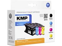 KMP Inkt combipack vervangt Brother LC-1280, LC1280XLVALBPDR, LC-1280XL Compatibel Combipack Zwart, Cyaan, Magenta, Geel 1524,4005