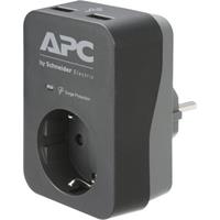APC PME1WU2B-GR Essential SurgeArrest Black 1 Ausgang, 230V, 2 USB-Ports