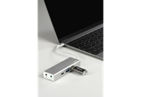 hama USB-C-hub met 2x USB-A, USB-C en 3.5mm-aansluitingen Zilver