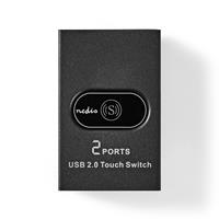 Nedis USB-Switch - 2-Port port(s), 1x USB A, 2x USB-B-Buchse, 480 Gbps, Metall, schwarz