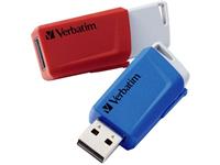 verbatim V Store N CLICK USB-stick 32 GB USB 3.0 Rood, Blauw 49308