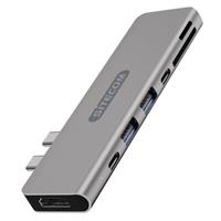SITECOM Dual USB-C Multiport Adapter with USB-C Power Delivery 100W