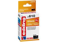 Edding Cartridge vervangt Epson 502XL / T02W1 Compatibel Single Zwart EDD-610 18-610