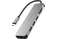 SITECOM USB 3.1 C/HDMI, 3x USB 3.1 A, SD/microSD-Speicherkarte Adapter CN-407 0,2 m silber