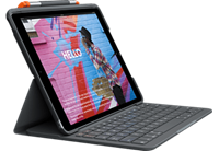 Logitech Slim Folio iPad 10.2" (7th gen) - UK - Tastatur & Folio-Set - Englisch - Grau